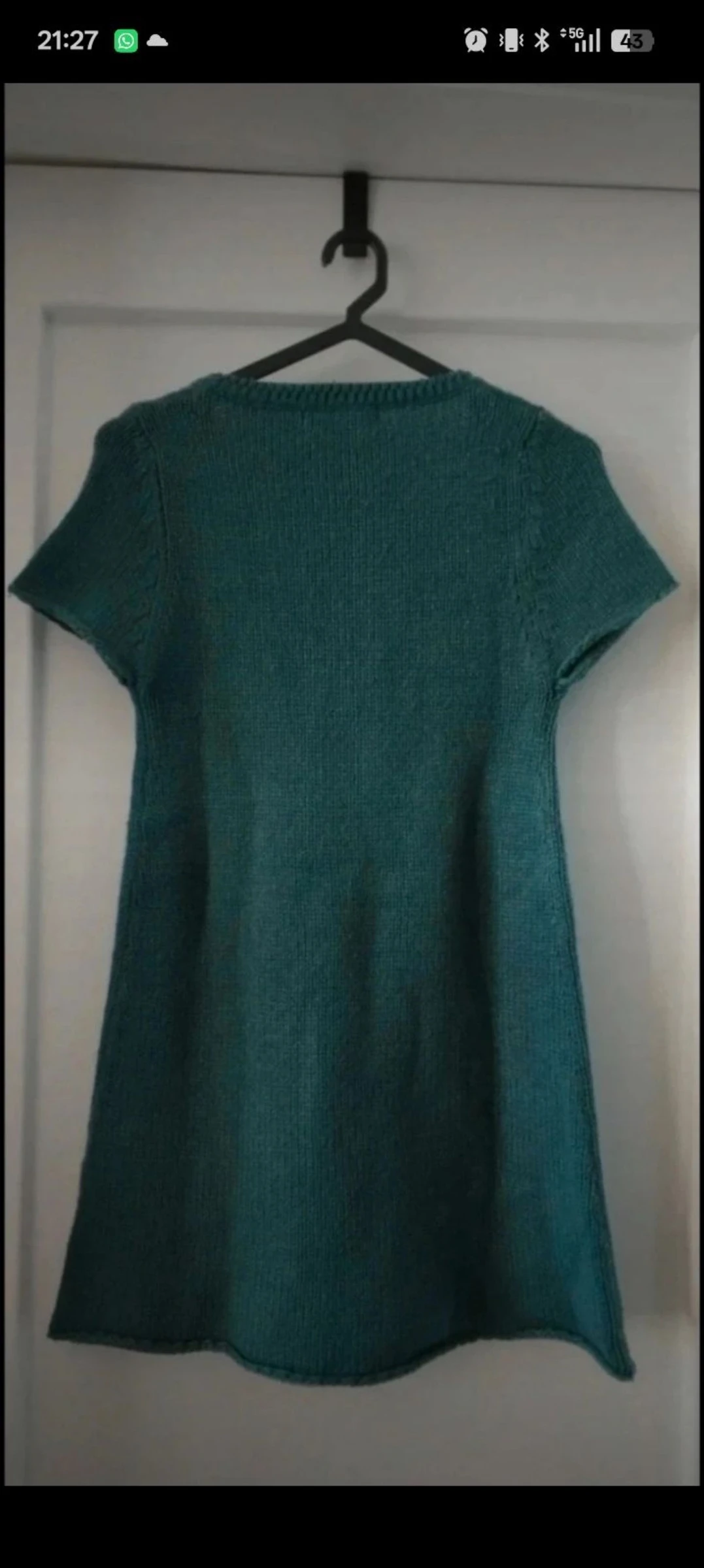 Groenblauw gebreide jurk / Groene gebreide jurk / Gebreide groenblauwe jurk – photo 2